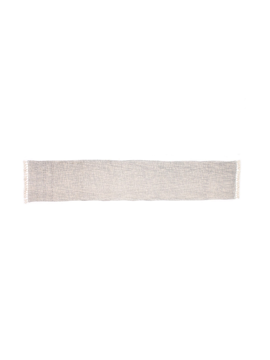 

House This Grey Self Design Pure Cotton Table Runner