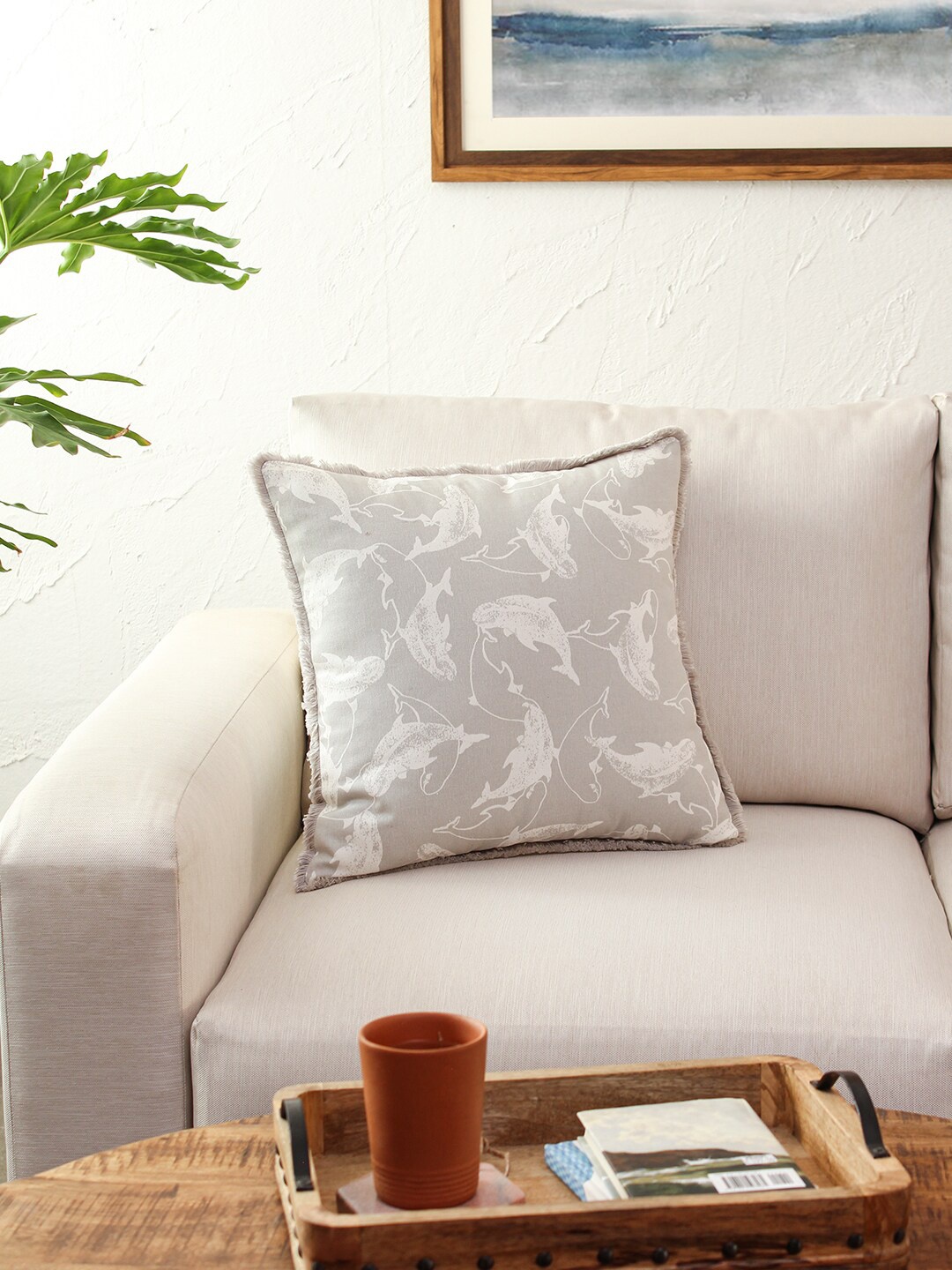 

House This Grey Irrawaddy Cotton Cushion Cover