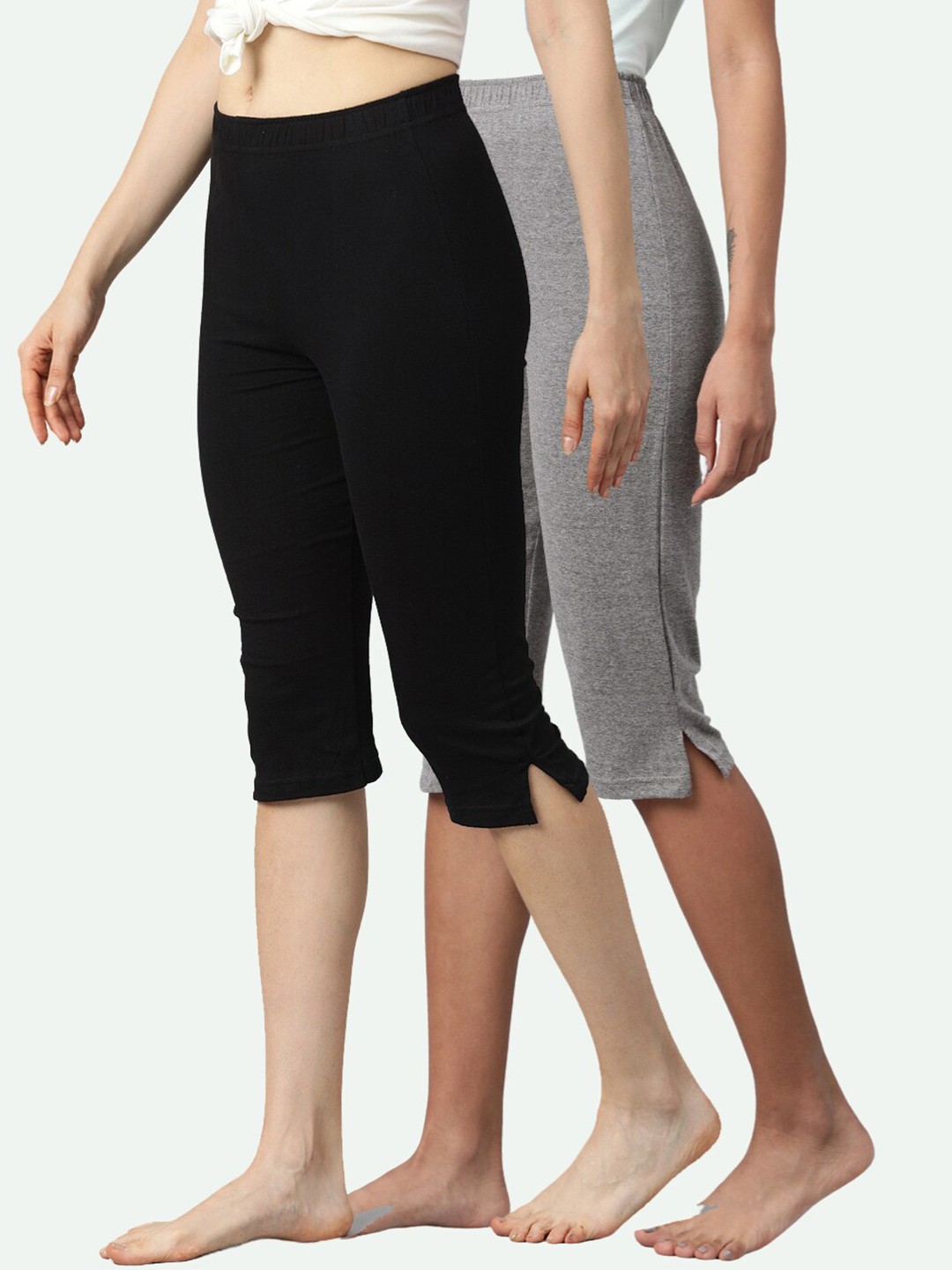 

NOT YET by us Women Set of 2 Multi Side Slit Capri