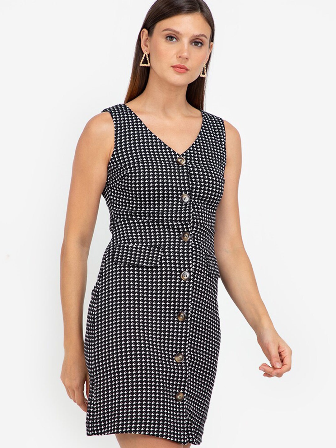 

ZALORA WORK Multicoloured Checked Sheath Dress, Multi