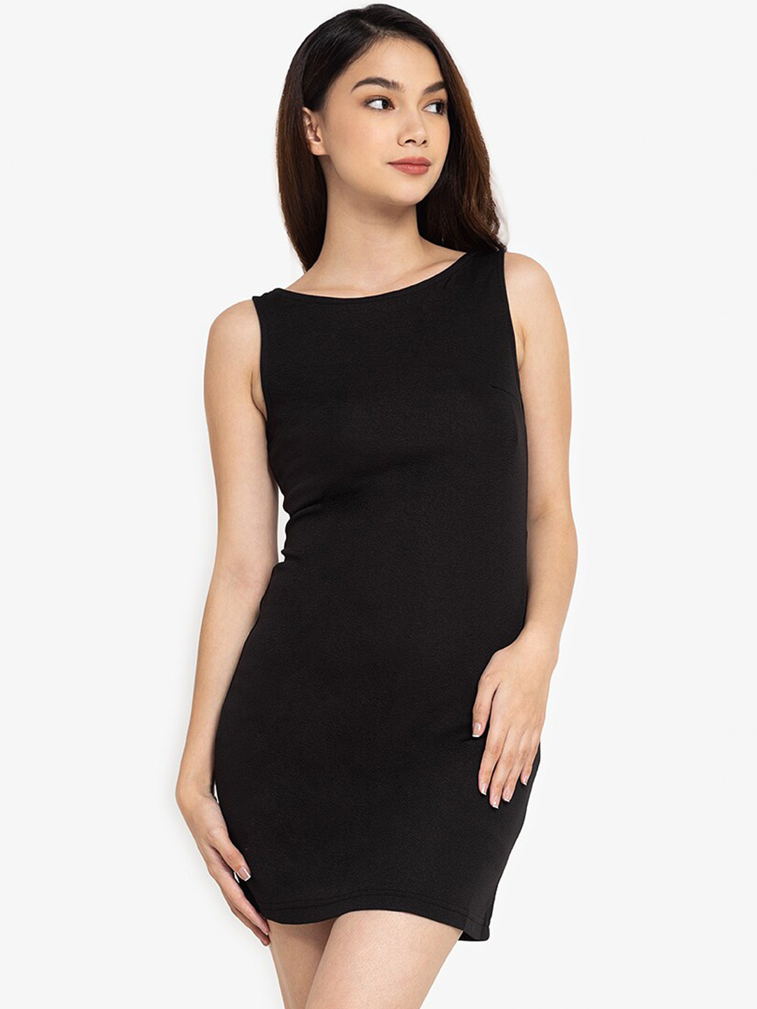 

ZALORA BASICS Black Sheath Mini Dress
