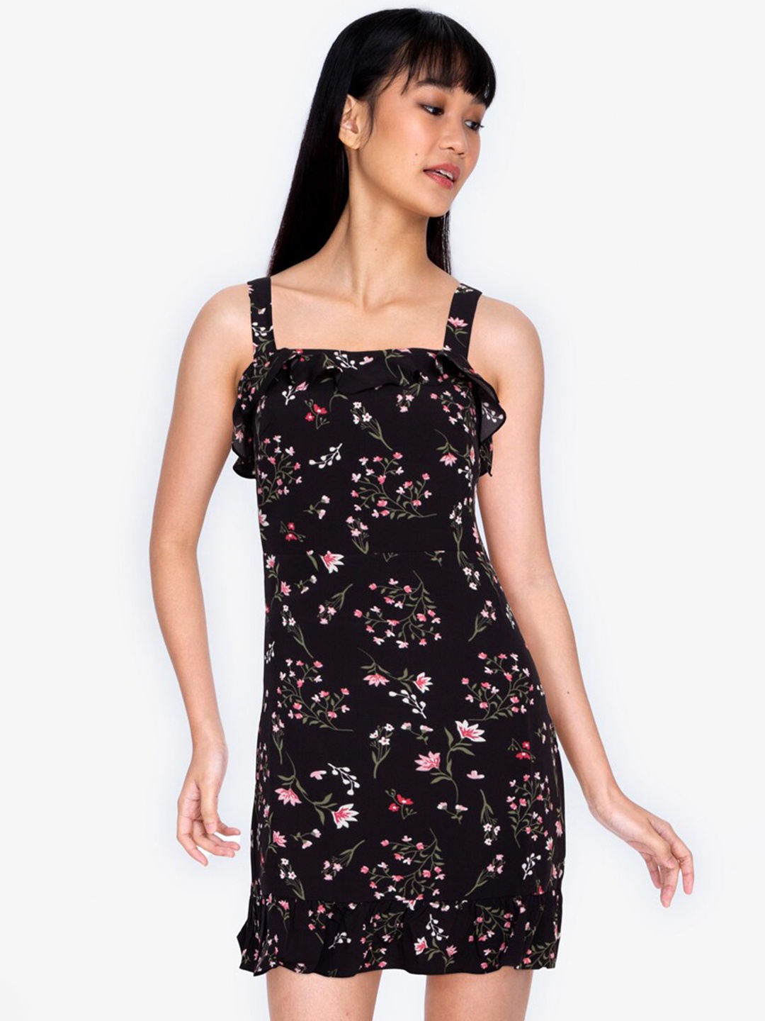 

ZALORA BASICS Multicoloured Floral Sheath Mini Dress, Multi