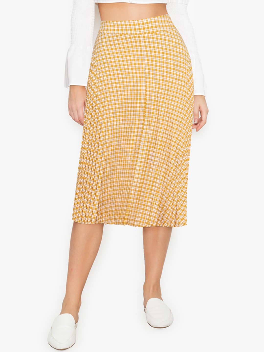 

ZALORA BASICS Woman Multi Coloured Checked A-Line Knee Length Skirt