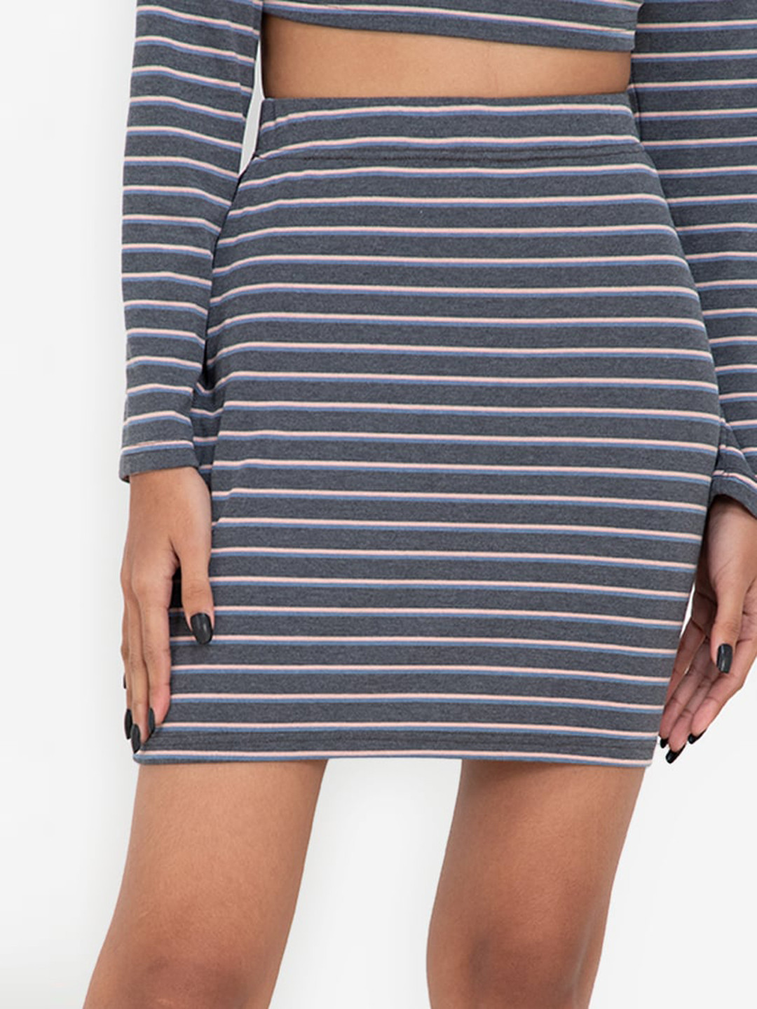 

ZALORA BASICS Women Striped Mini Skirt, Multi