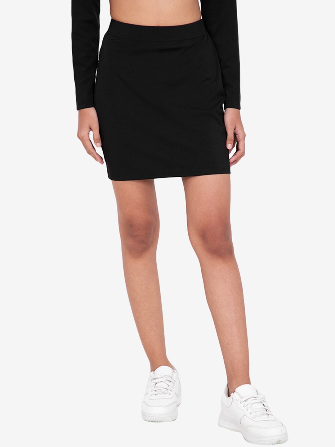 

ZALORA BASICS Women Black Ribbed Pencil Mini Skirt
