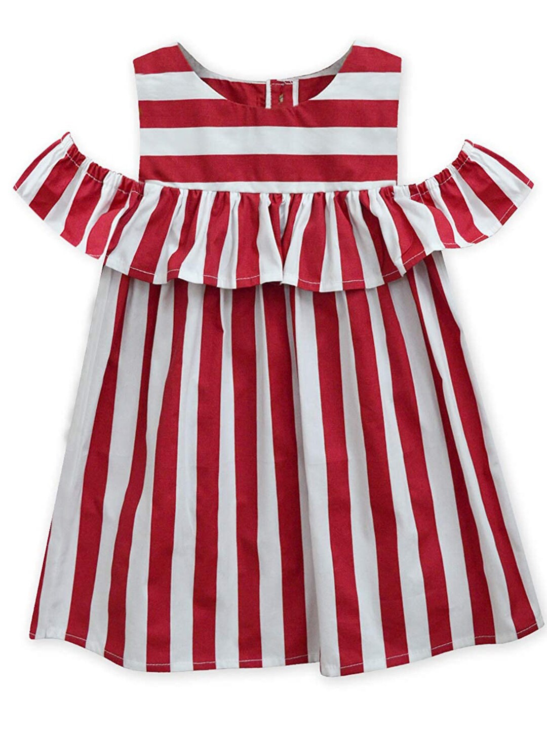 

A.T.U.N. Red & White Striped A-Line Dress