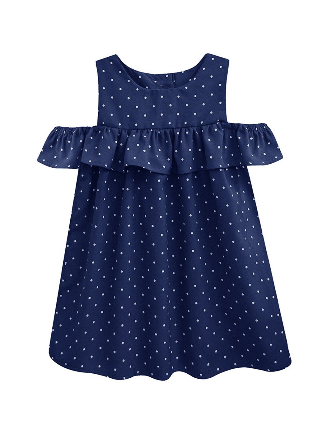 

A.T.U.N. Navy Blue & White A-Line Dress