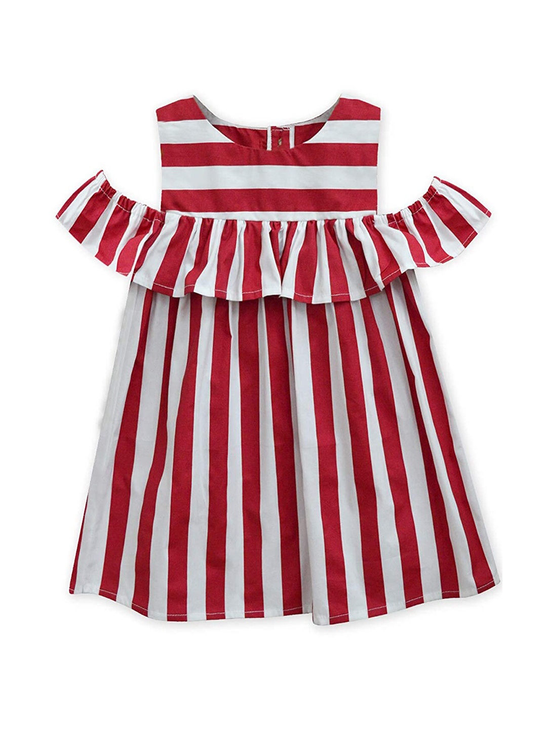 

A.T.U.N. Red & White Striped A-Line Dress