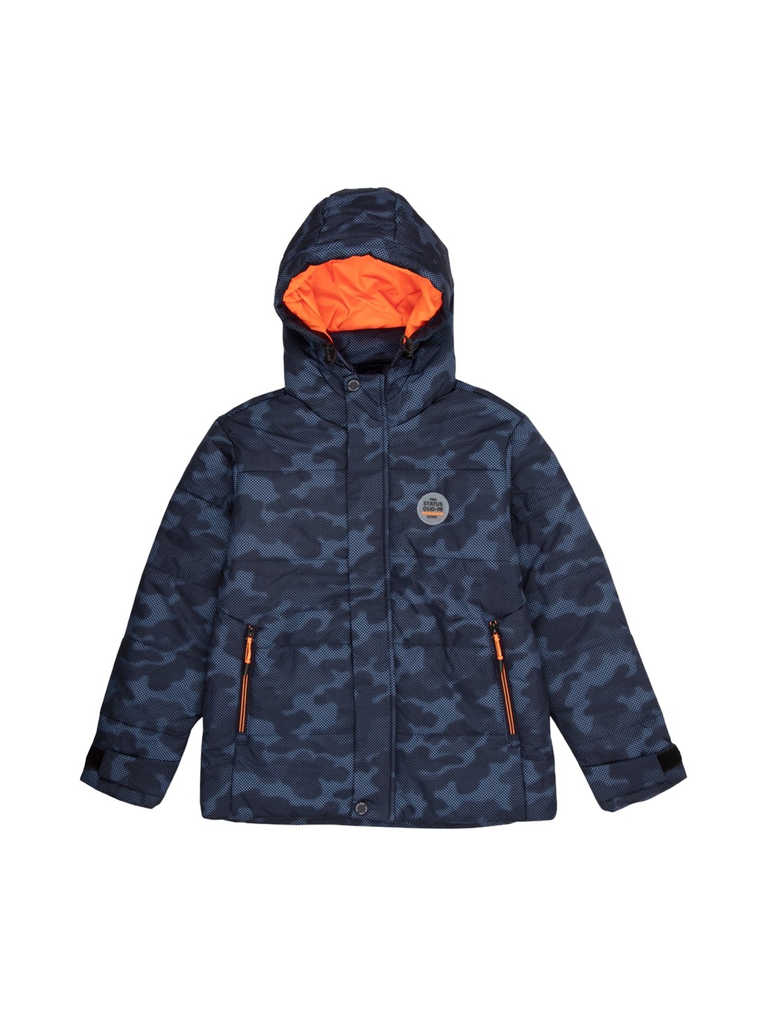 

Status Quo Boys Navy Blue Camouflage Padded Jacket