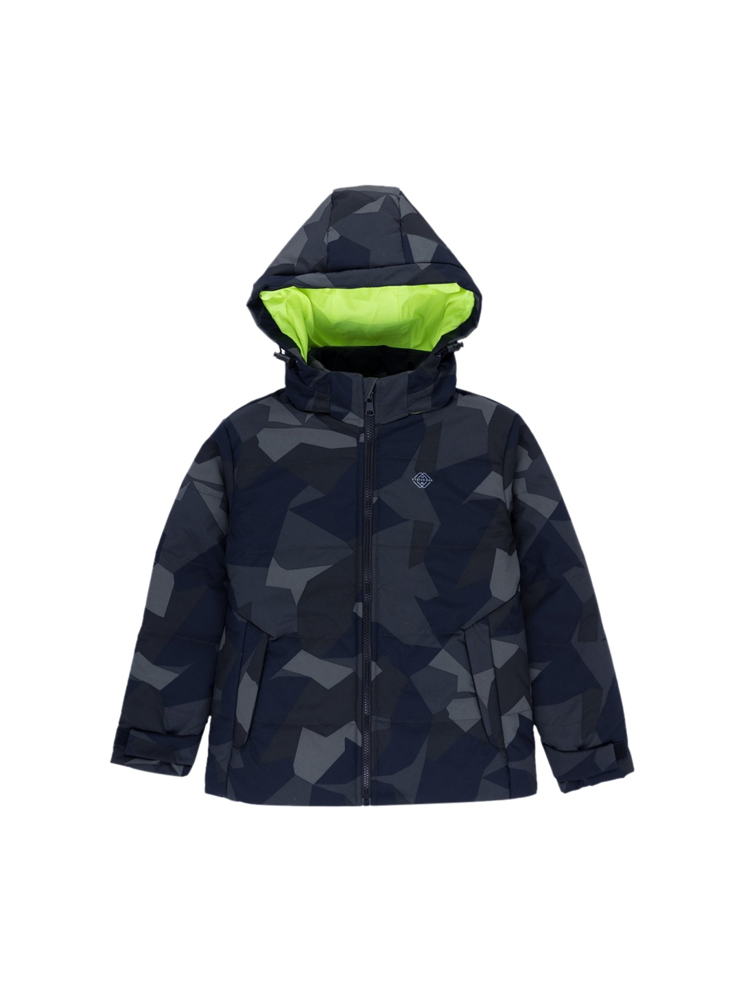 

Status Quo Boys Olive Green Navy Blue Camouflage Padded Jacket