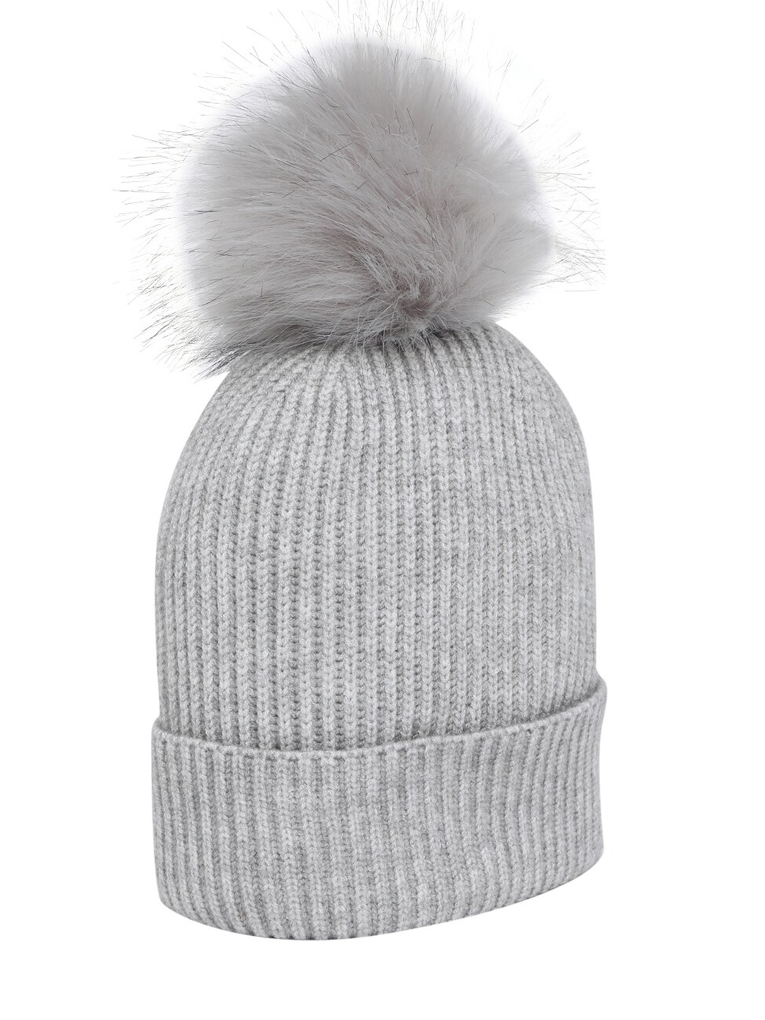 

Vero Moda Women Grey Ribbed Beanie
