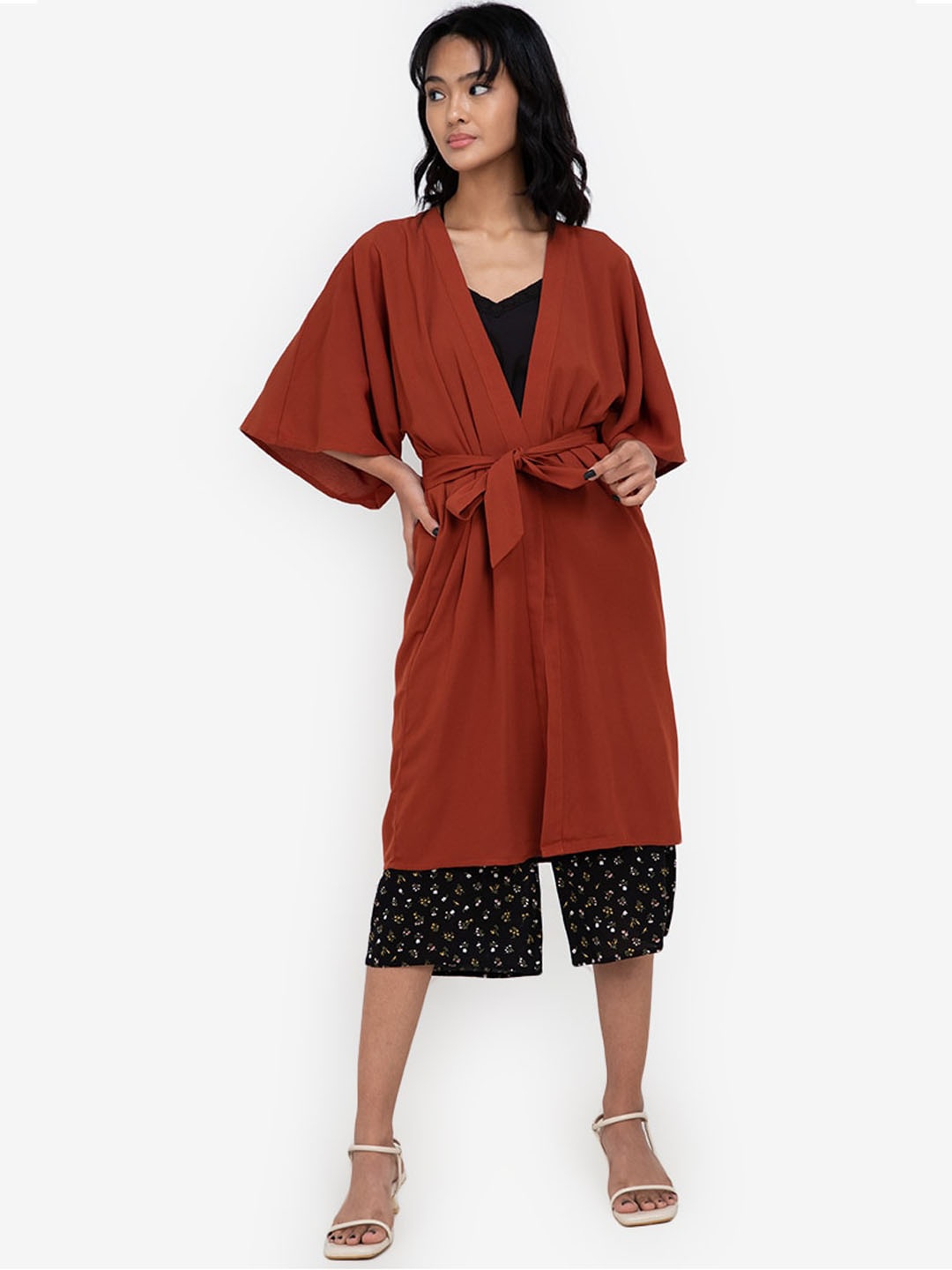 

ZALORA BASICS Women Rust Orange Longline Tailored Jacket