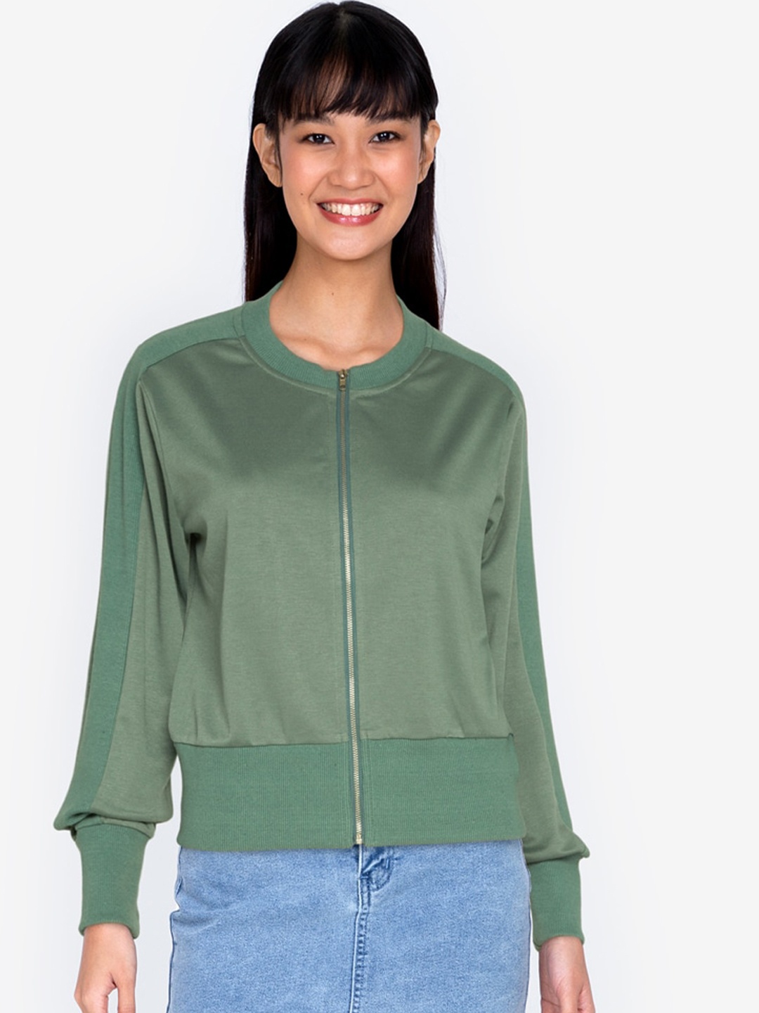 

ZALORA BASICS Woman Green Crop Tailored Jacket