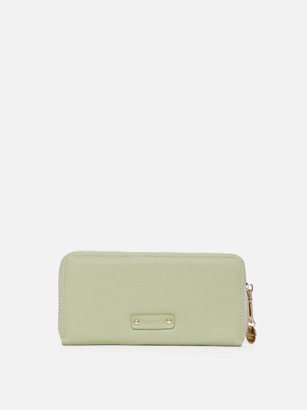 

Vero Moda Women Green Textured Zip Around Wallet