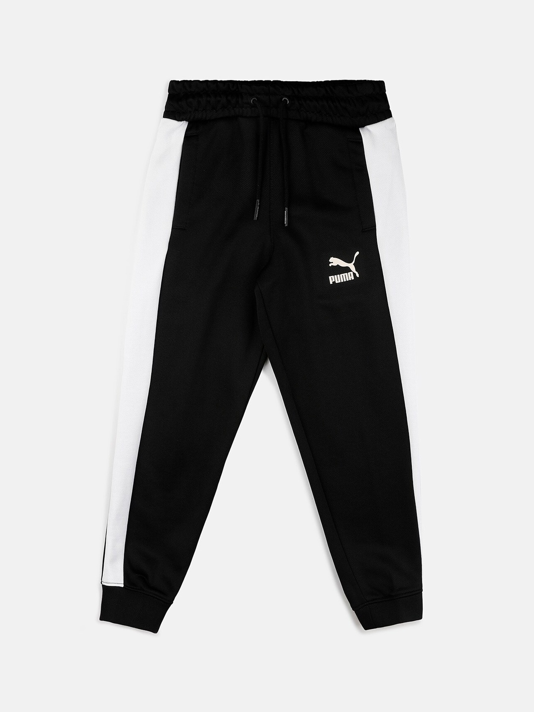 

Puma Boys Black & White Colourblocked Iconic T7 Knitted Track Pants