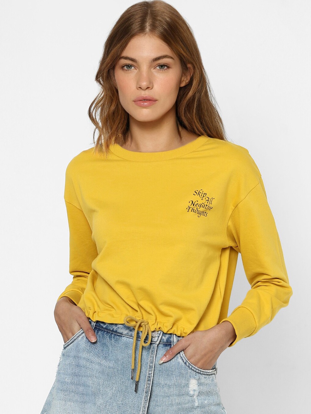 

ONLY Women Yellow Sweatshirt