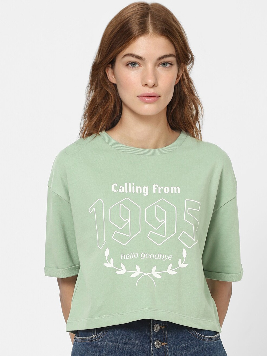 

ONLY Woman Green Printed Sweatshirt