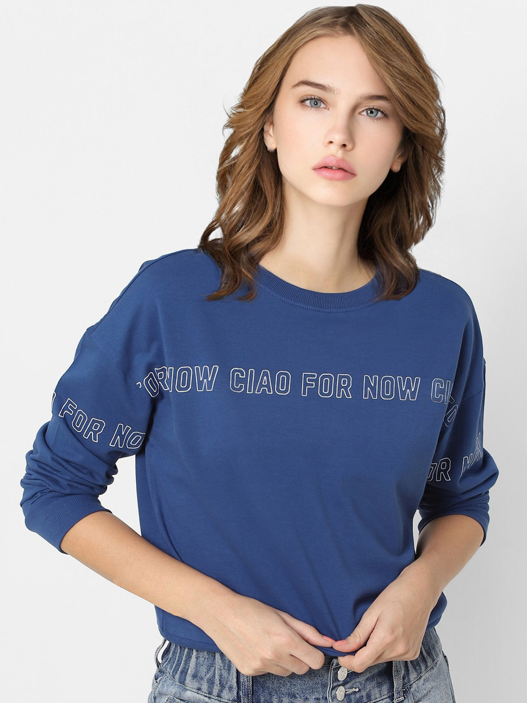 

ONLY Women Blue Printed Sweatshirt