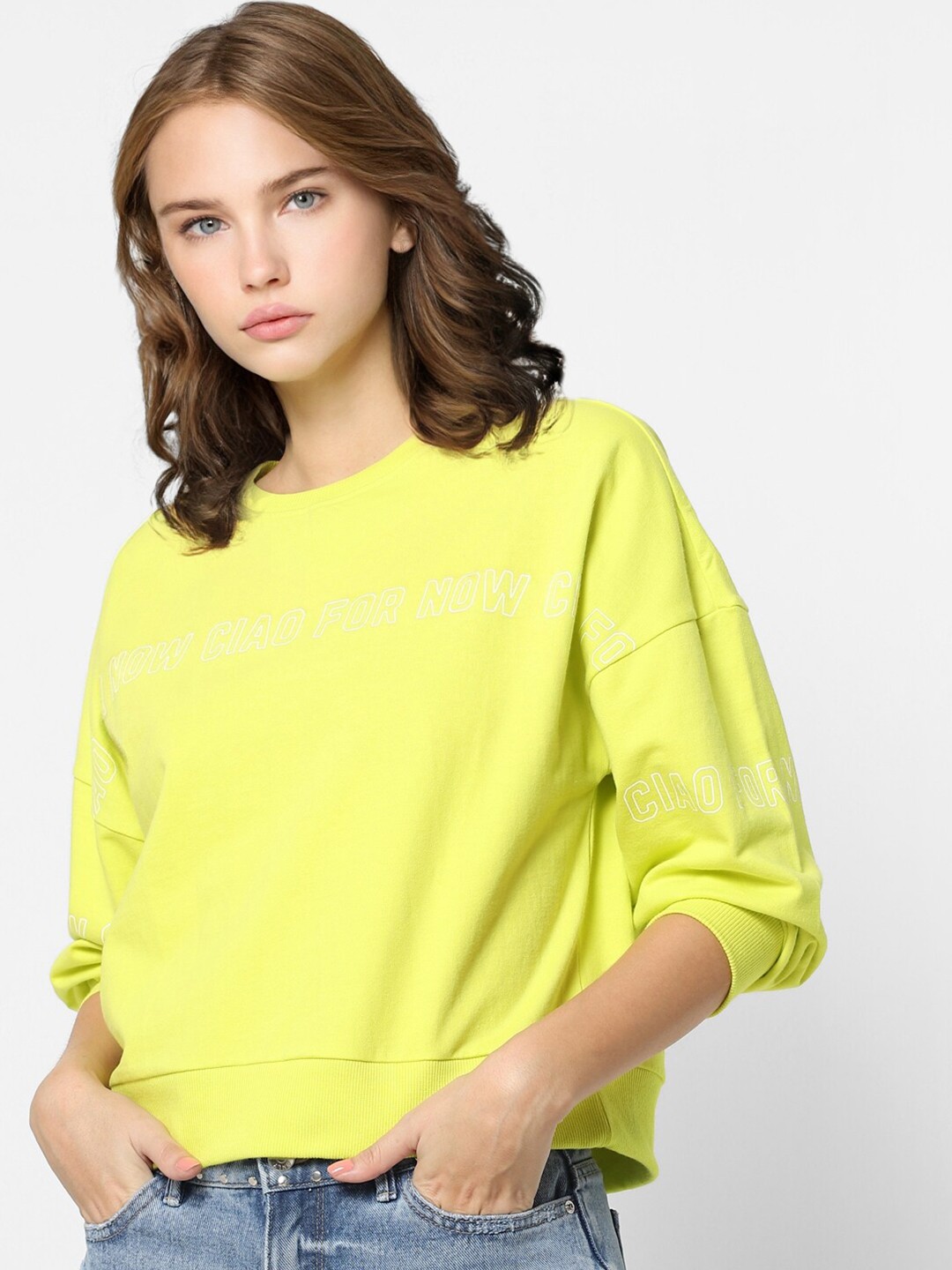 

ONLY Women Yellow Sweatshirt
