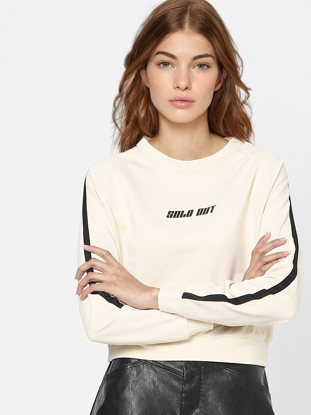 

ONLY Women White Printed Sweatshirt