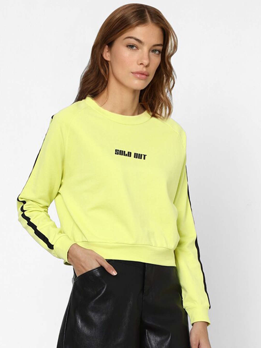 

ONLY Women Green Printed Sweatshirt