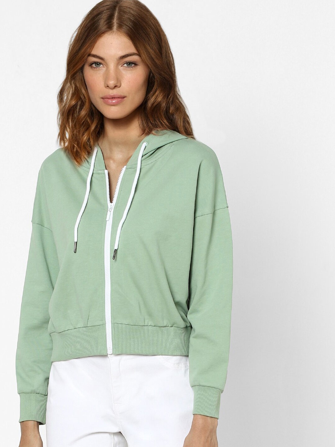 

ONLY Women Green Hooded Sweatshirt