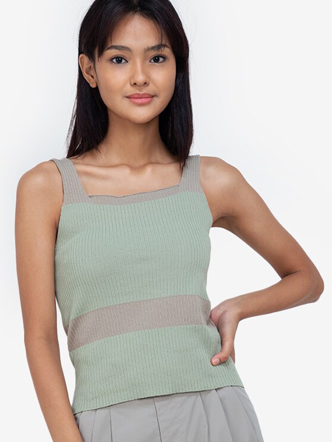 

ZALORA BASICS Women Green Tank Top