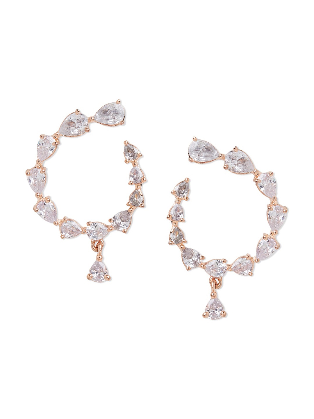 

Queen Be Rose Gold Circular Drop Earrings