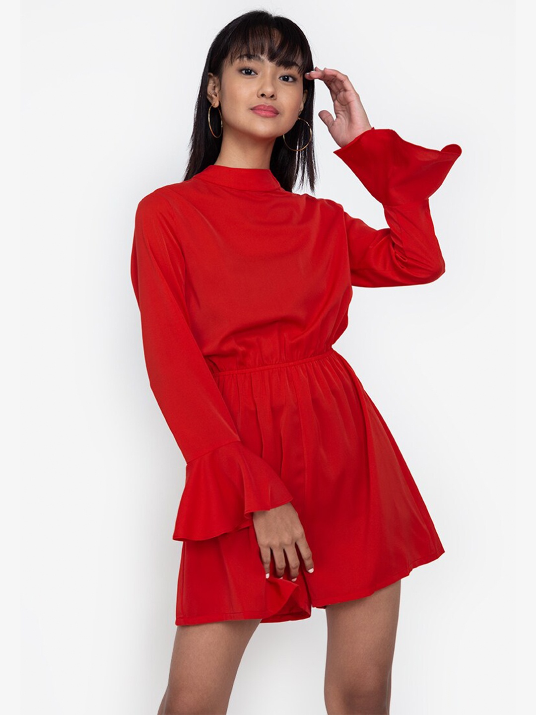 

ZALORA BASICS Red Open Back Playsuit