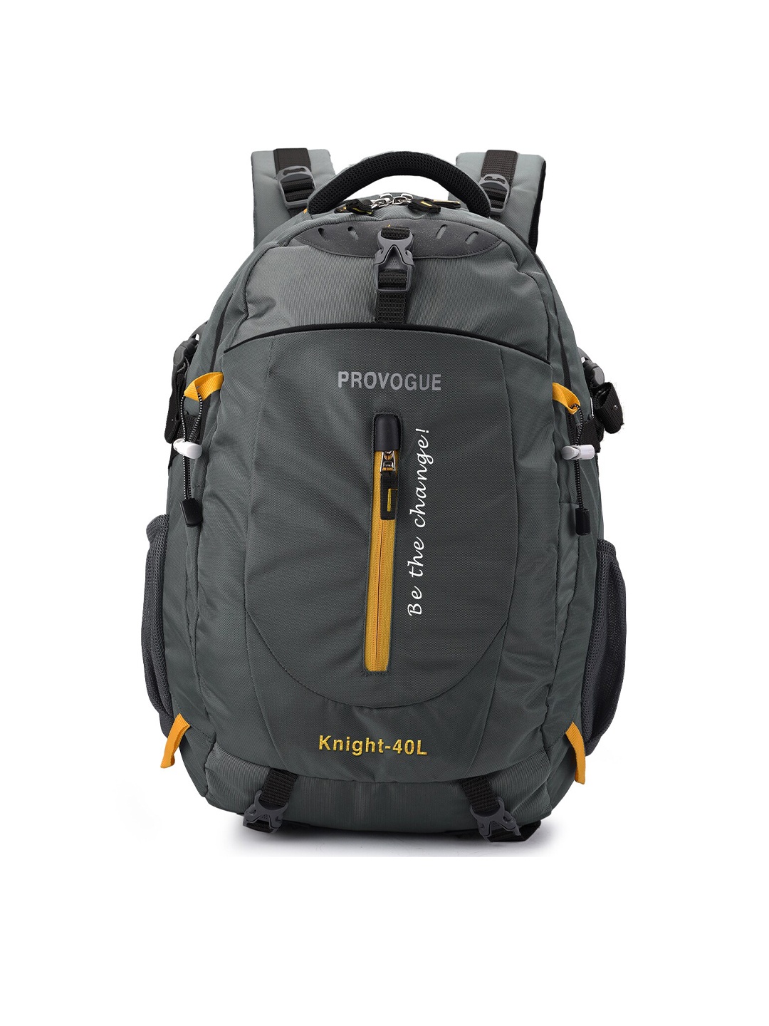 

Provogue Unisex Grey Brand Logo Printed Backpack