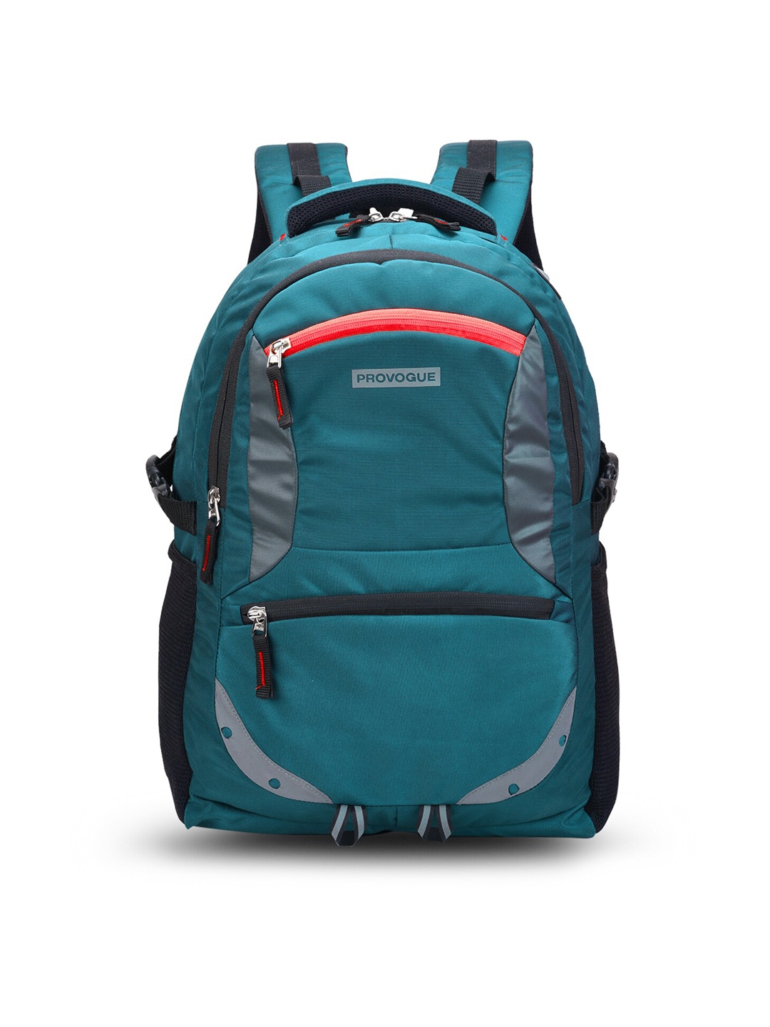 Provogue Unisex Sea Green & White Brand Logo Backpack with Reflective Strip