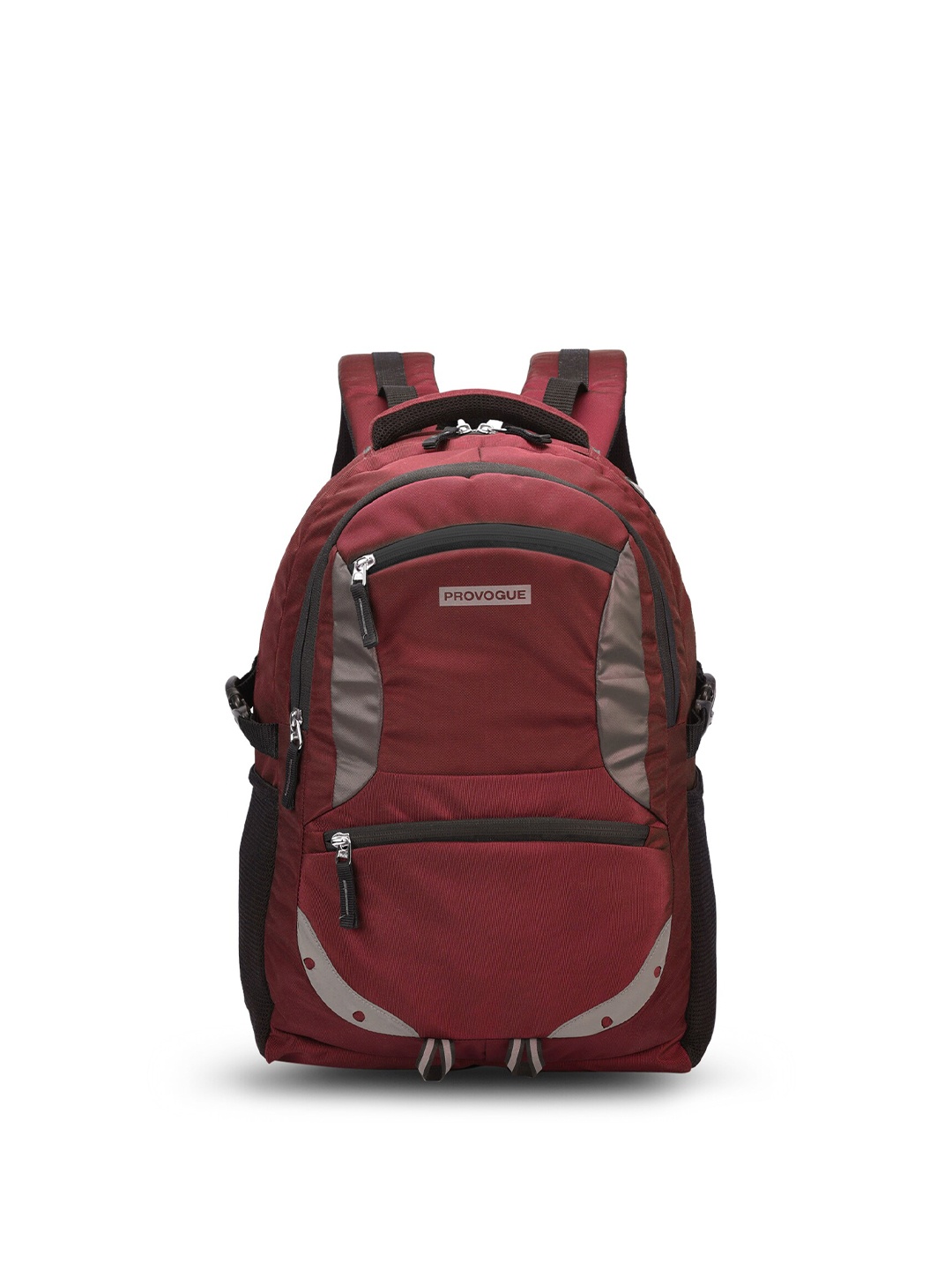

Provogue Unisex Maroon & Grey Colourblocked Backpack