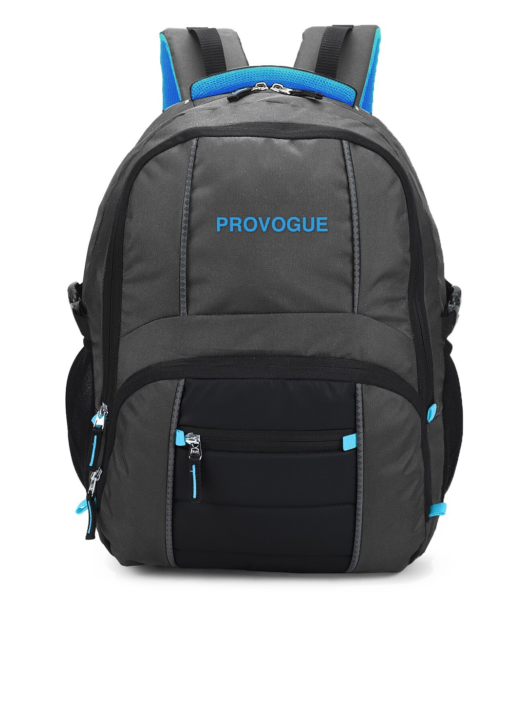

Provogue Unisex Grey Brand Logo Backpack with Rain Cover