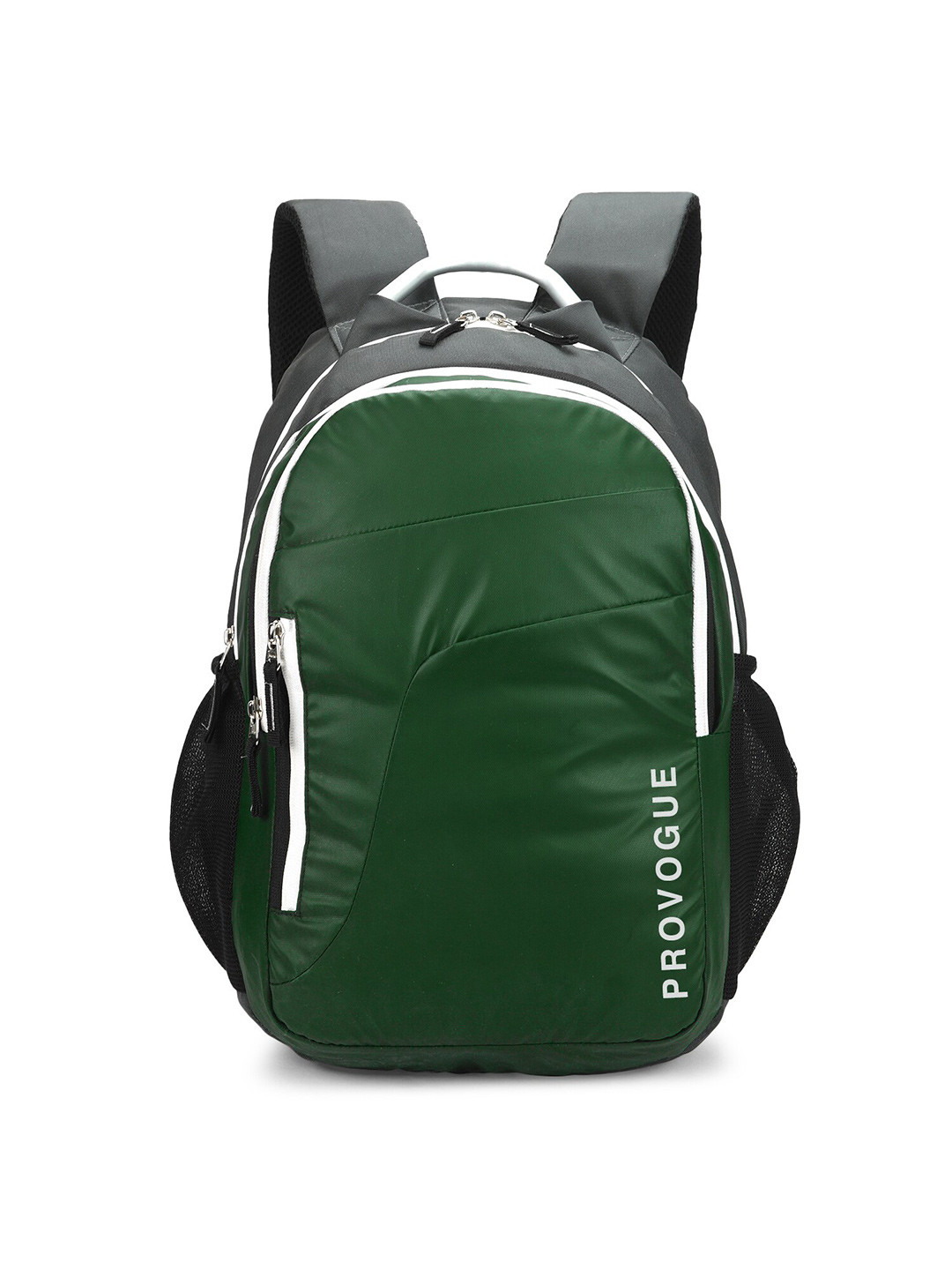 

Provogue Unisex Olive Green & White Brand Logo Backpack with Reflective Strip