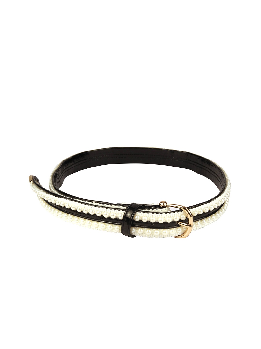 

Spiky Kids Black Braided Pearl Embedded Belt