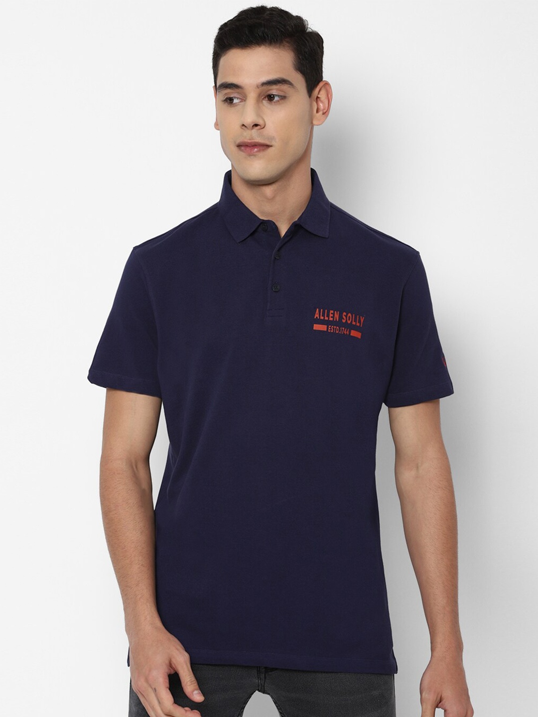 

Allen Solly Sport Men Navy Blue Polo Collar T-shirt