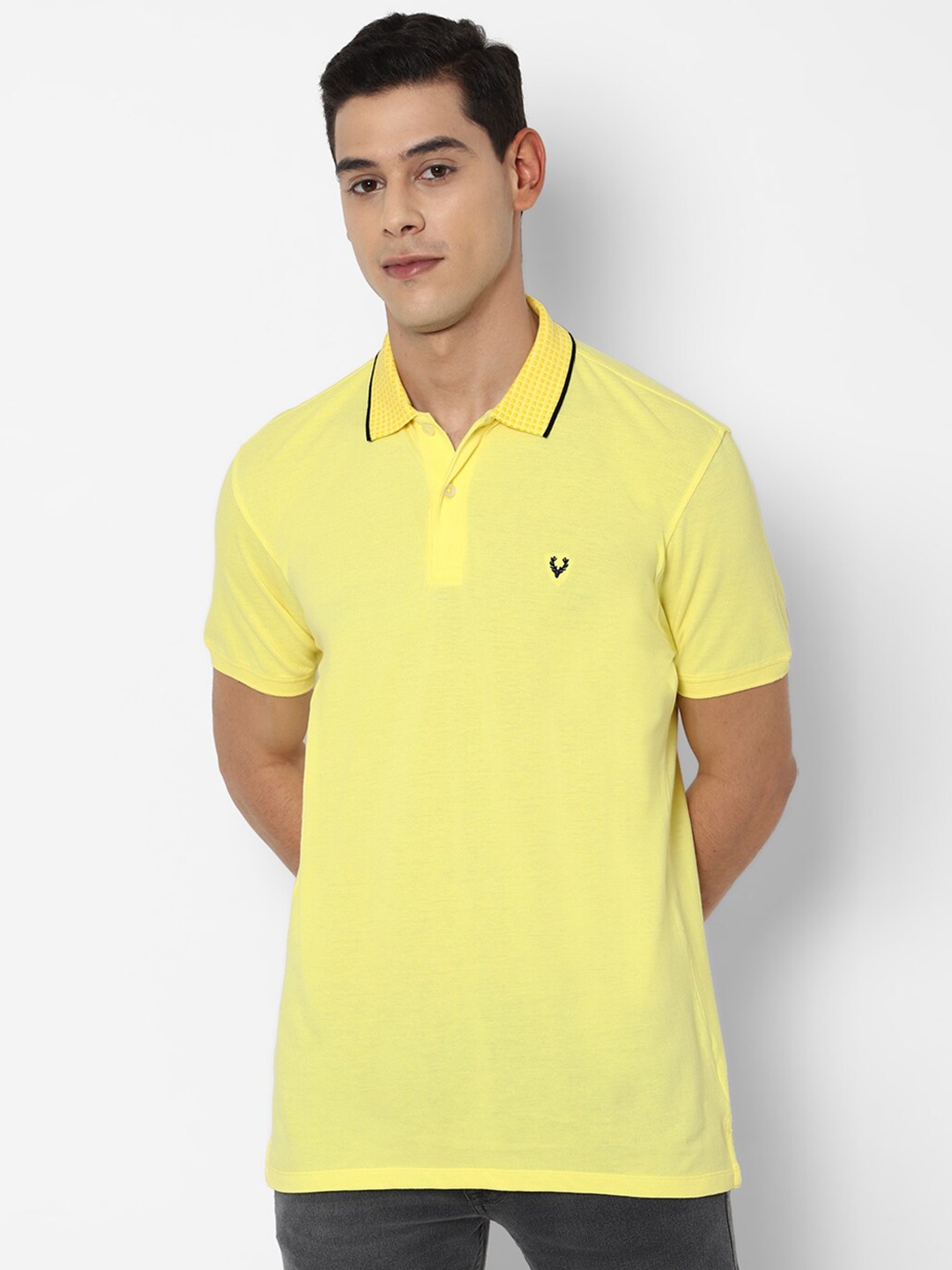 

Allen Solly Sport Men Yellow Polo Collar Cotton T-shirt