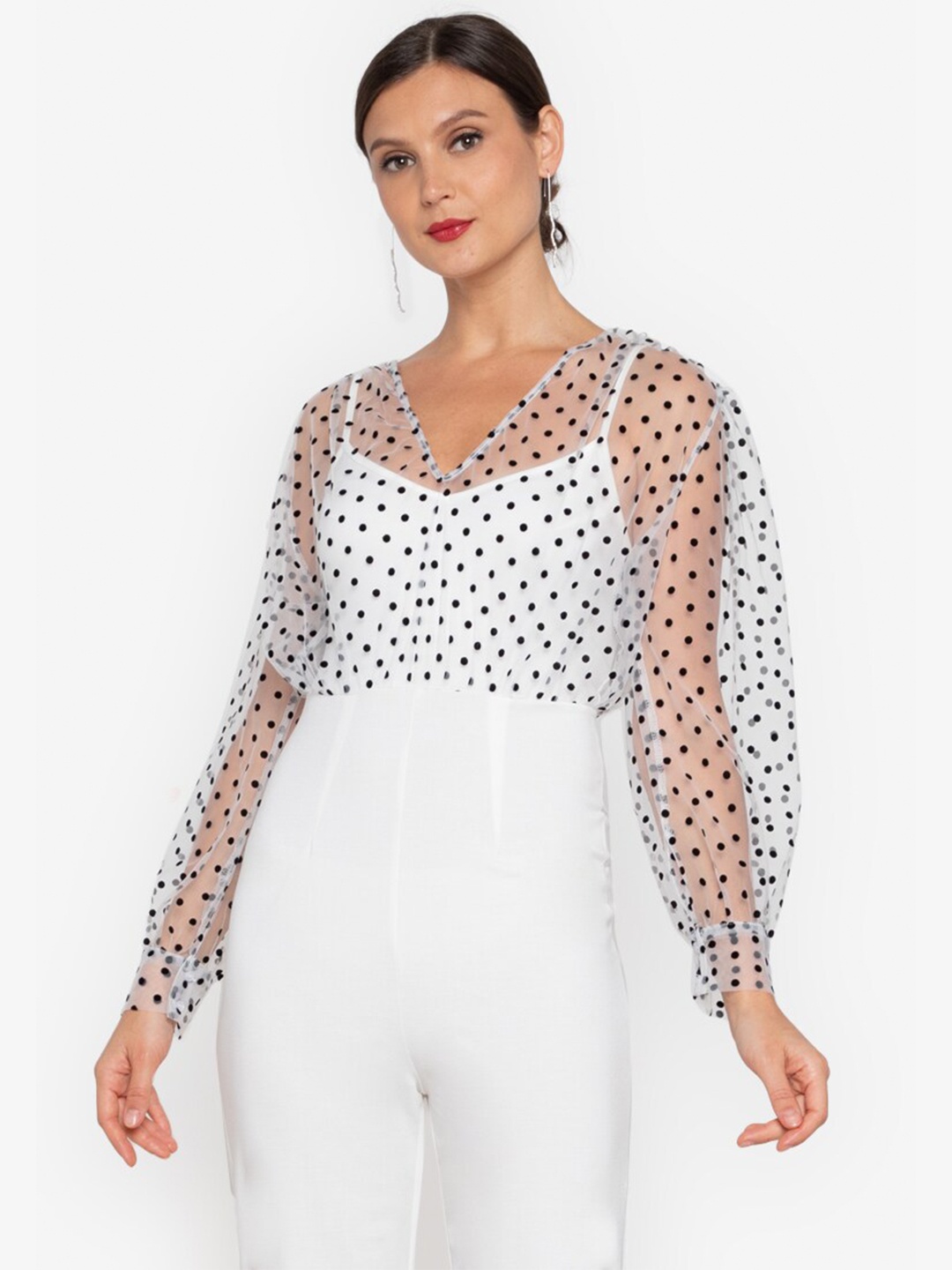 

ZALORA OCCASION White & Black Printed Basic Jumpsuit
