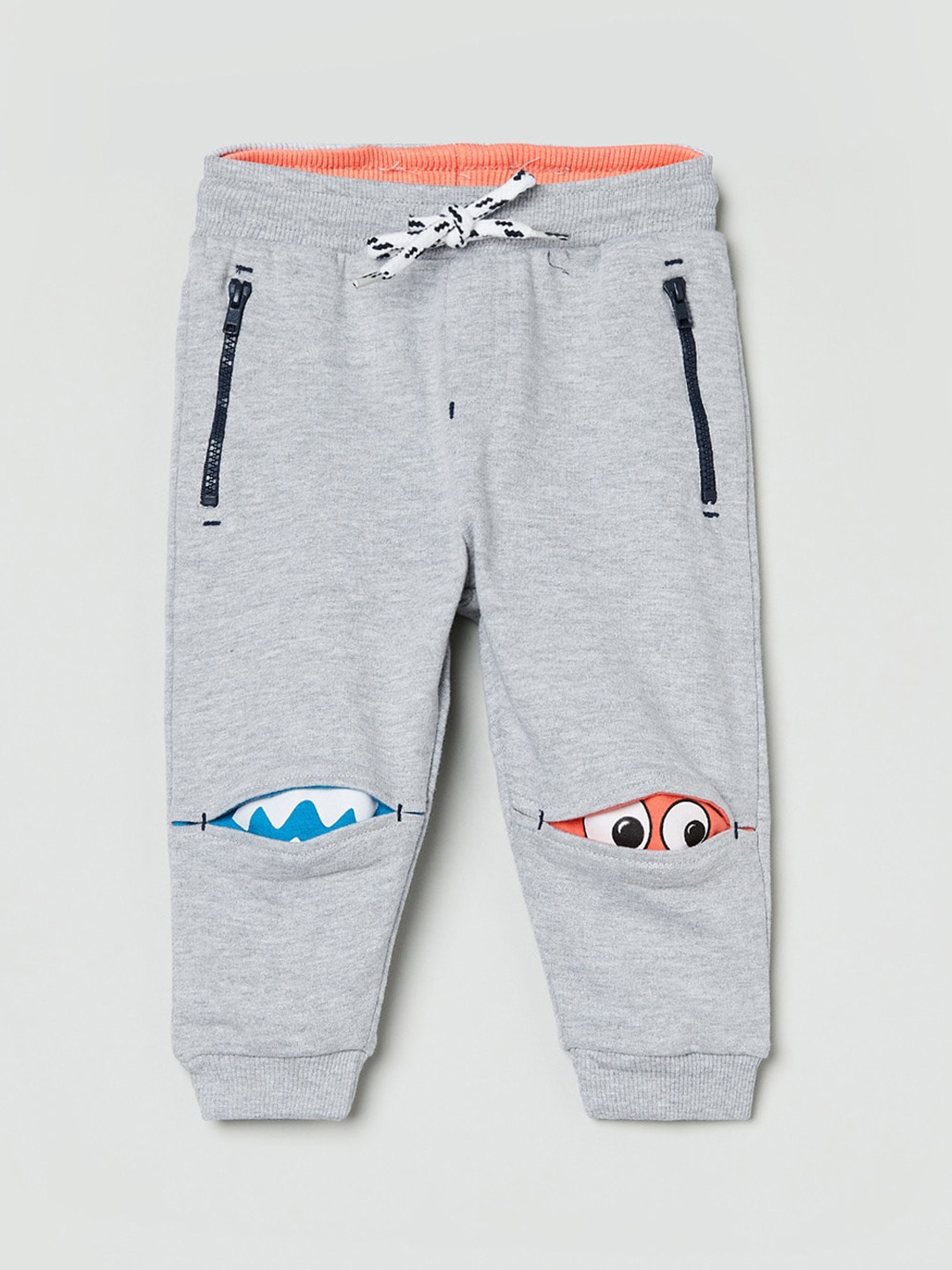 

max Boys Grey Melange Solid Pure Cotton Joggers