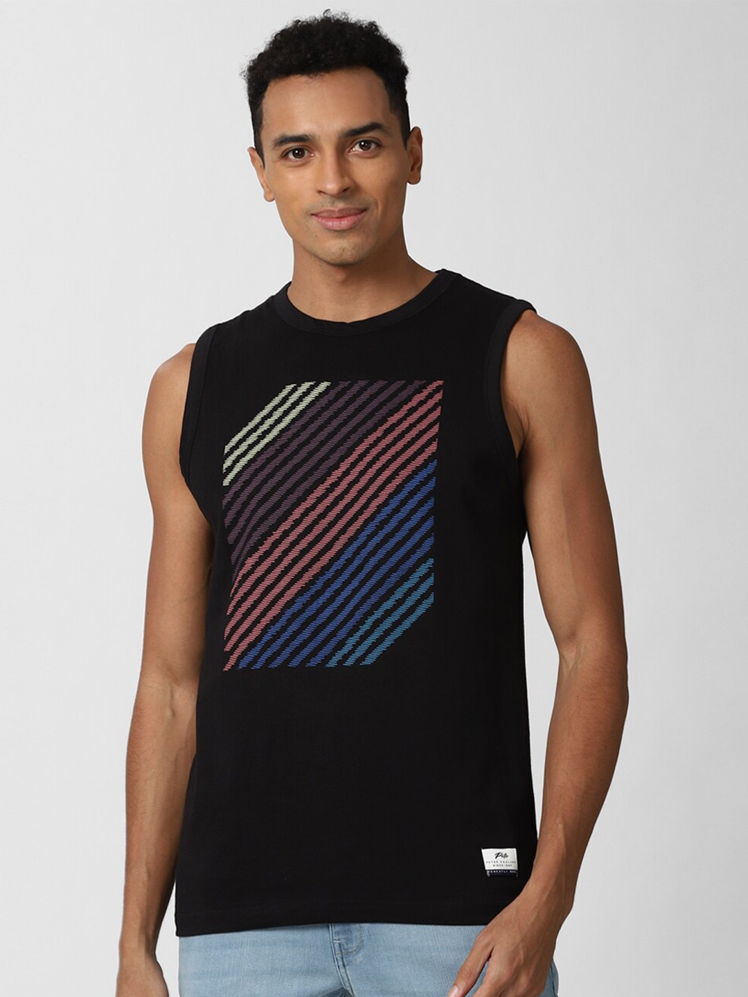 

Peter England Casuals Men Black Printed Slim Fit T-shirt