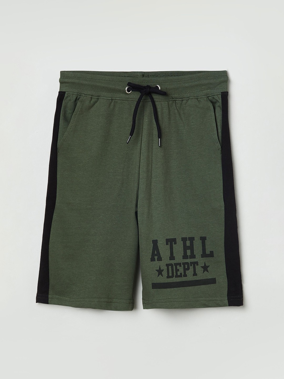 

max Boys Olive Green Slim Fit Shorts