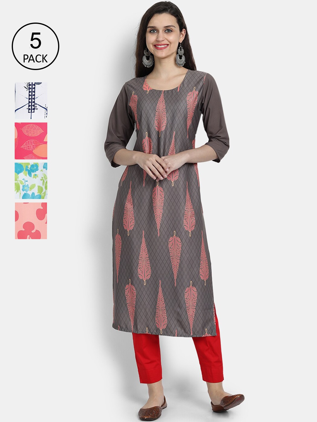 

7Threads Women Multicoloured Printed Crepe Kurta, Multi