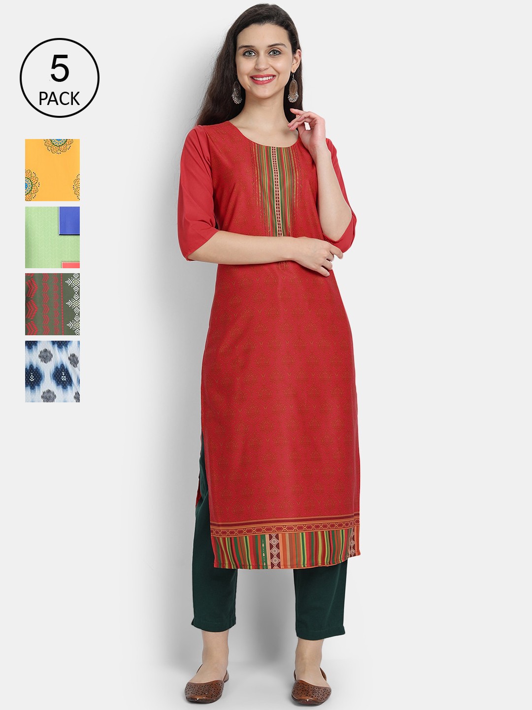 

7Threads Women Multicoloured Floral Crepe Kurta, Multi