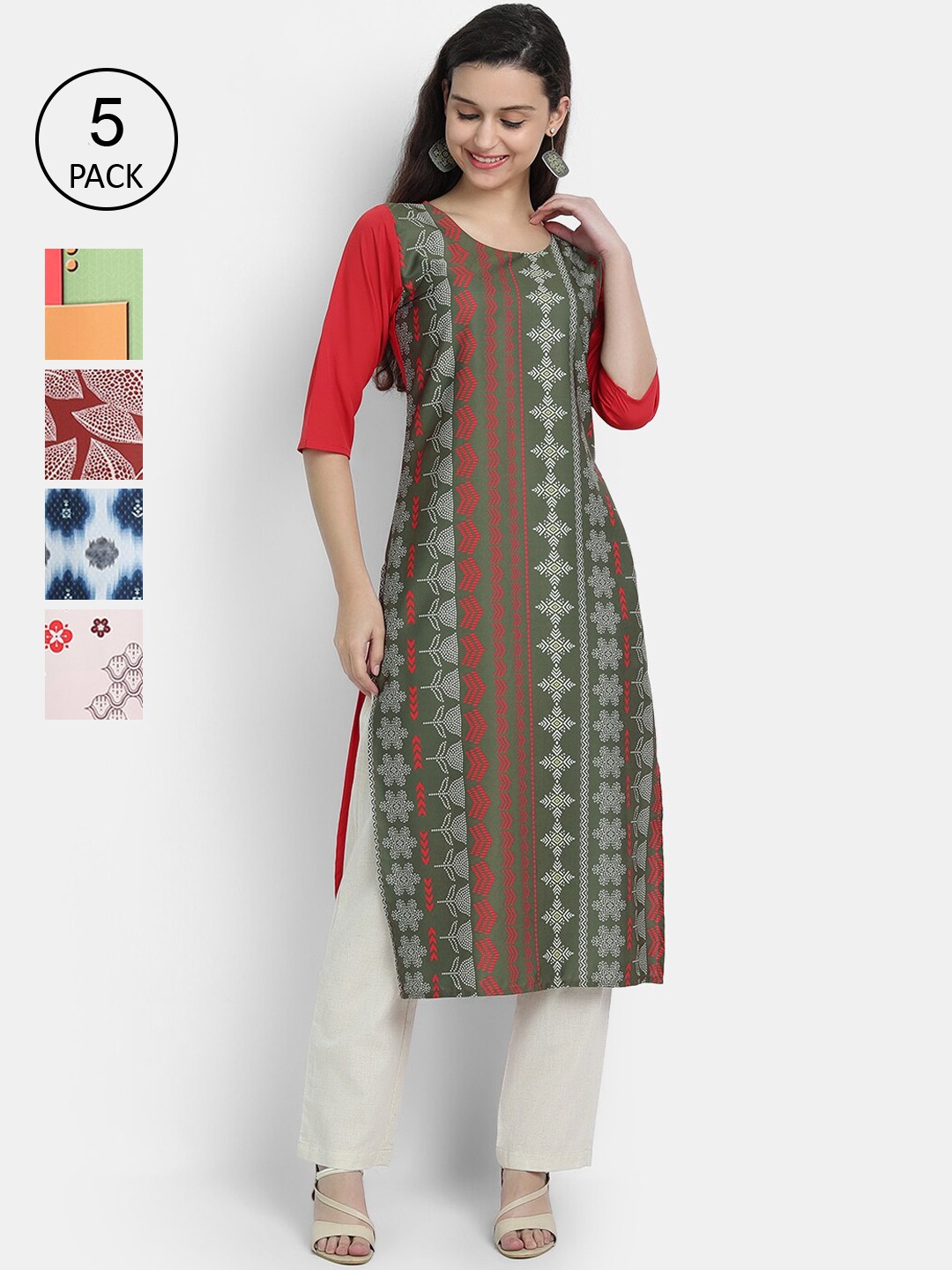 

7Threads Women Multicoloured Floral Printed Thread Work Crepe Kurta, Multi