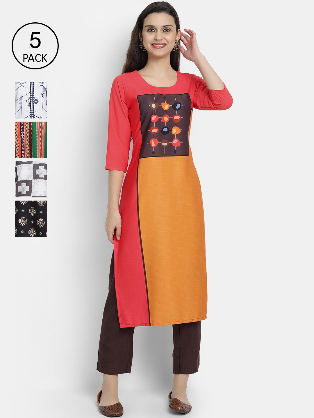 

7Threads Women Multicoloured Floral Printed Flared Sleeves Crepe Kurta, Multi