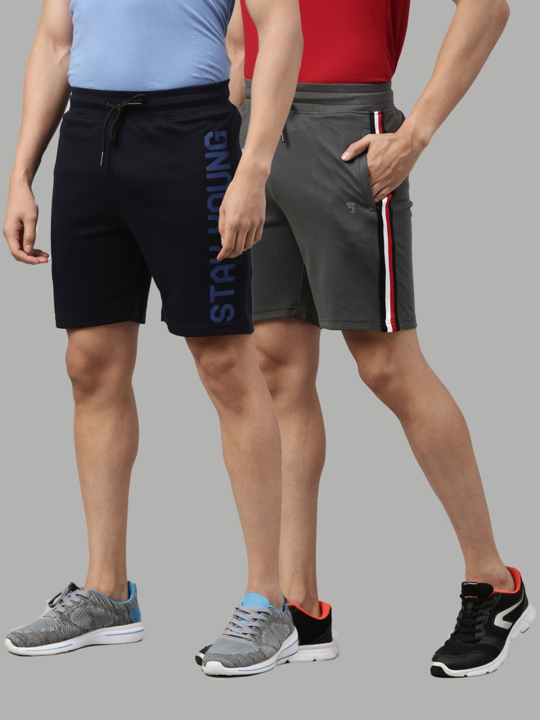 

Joven Men Pack of 2 Sports Shorts, Grey