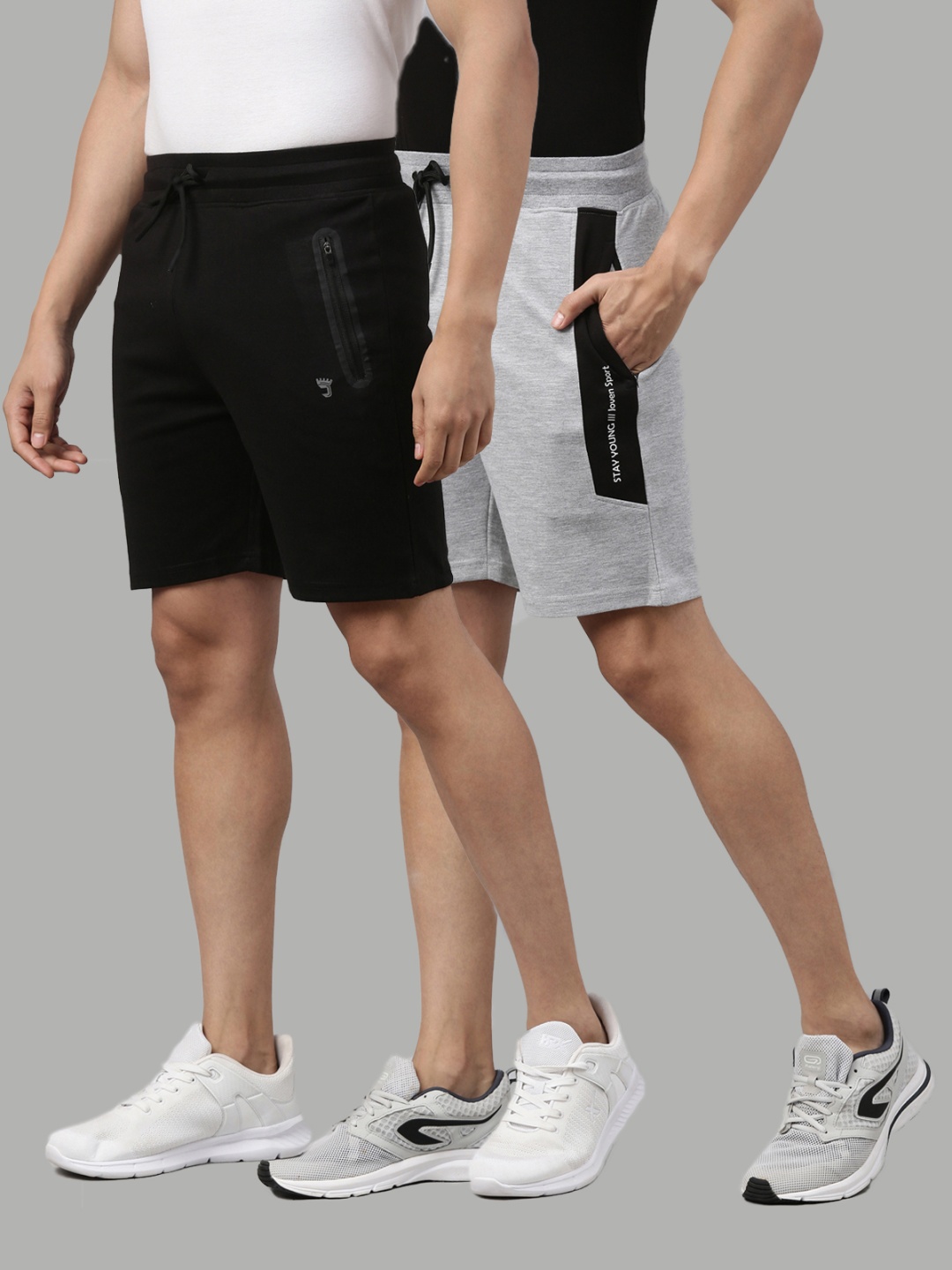 

Joven Men Pack of 2 Sports Shorts, Grey
