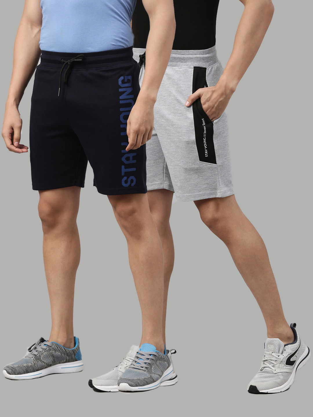 

Joven Men Multicoloured Sports Shorts, Grey