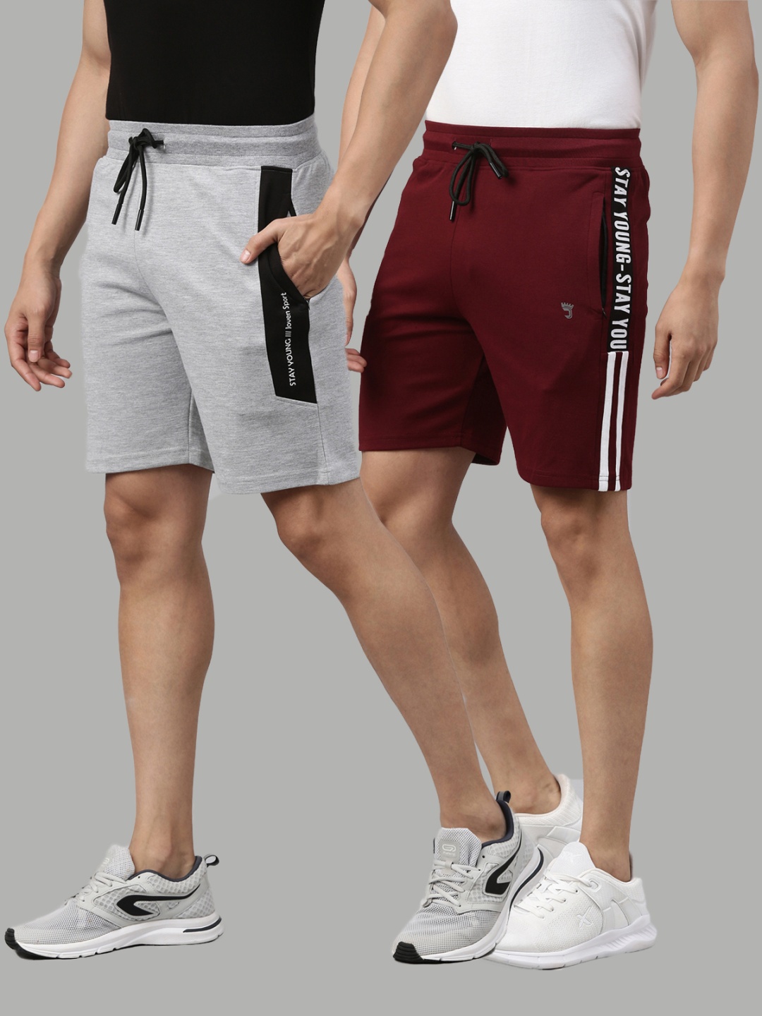 

Joven Men Pack of 2 Sports Shorts, Grey