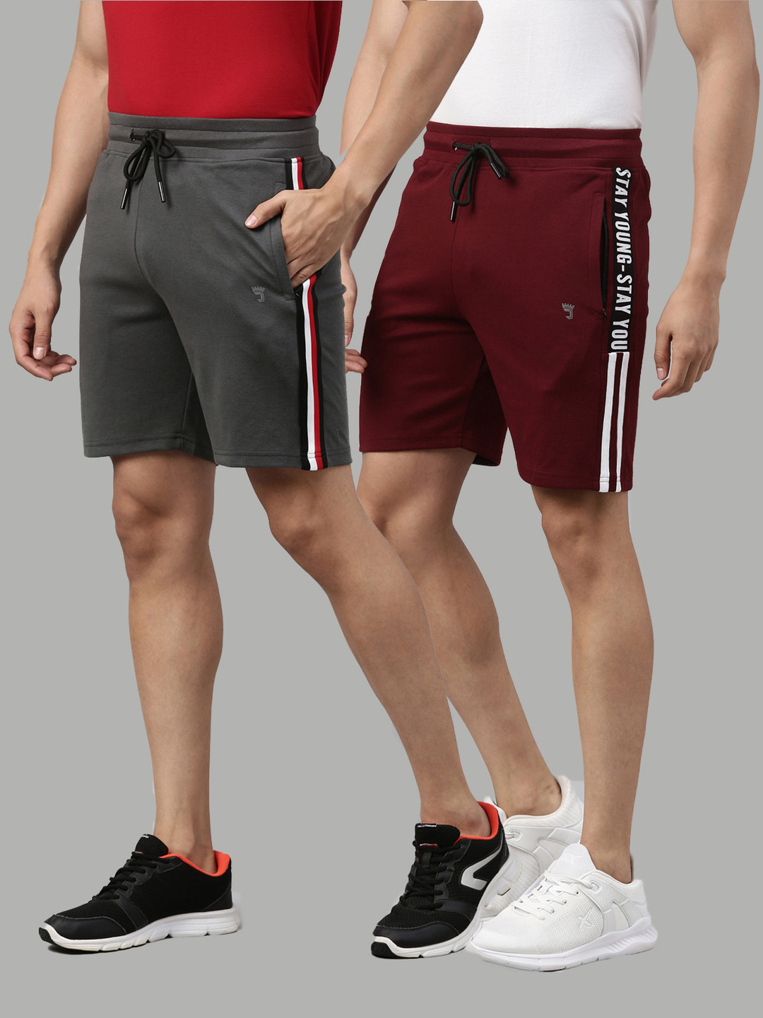 

Joven Men Pack of 2 Sports Shorts, Grey
